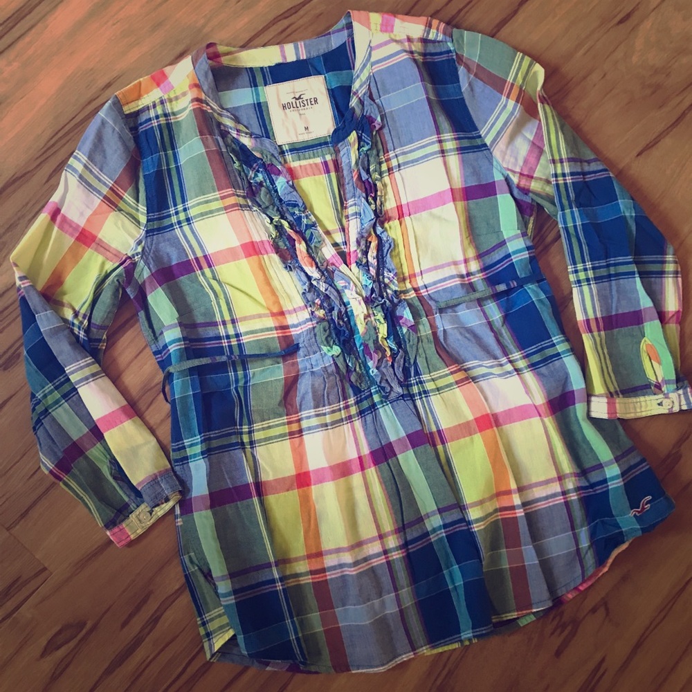 Hollister Plaid Top - Size M